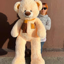 Oso De Peluche Gigante Metro Y Medio 1,50 +moño + 5 Globos Mantequilla