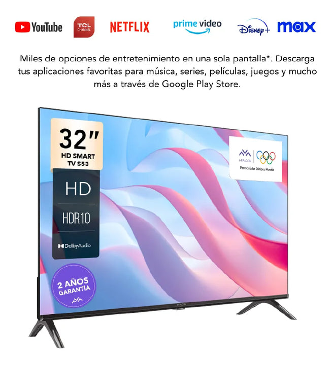 Televisor Iffalcon (by Tcl) 32s53 32 Pulgadas HD Smart Tv con Android TV Y Control por Voz