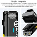 Micrófono inalámbrico Hollyland Lark M1 de doble solapa para teléfonos inteligentes de color negro