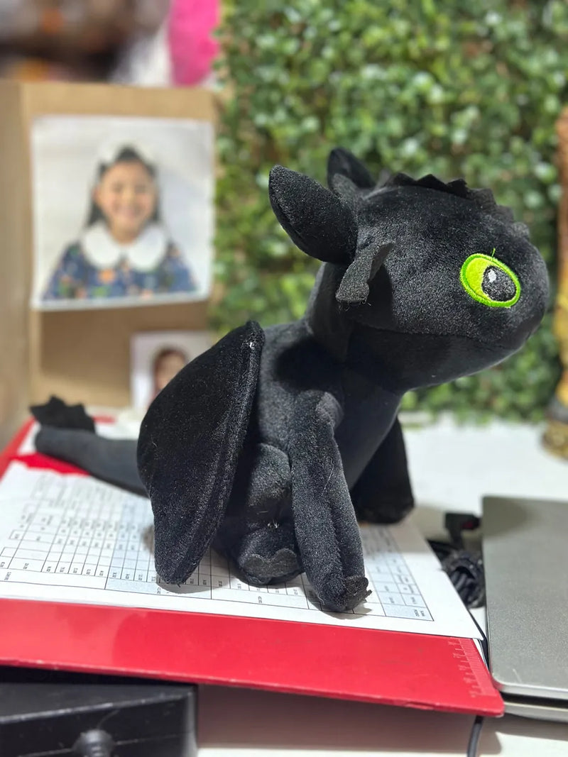 Furia Nocturna Chimuelo + Furia Luminosa Blanco Peluche Pareja Negro Y Blanco