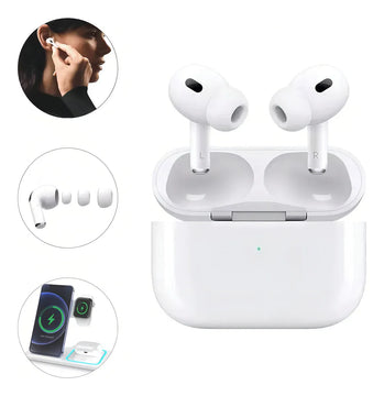 Audífonos Inalambricos Pro 2da Generacion Para iPhone Tactil Color Blanco Luz Blanco