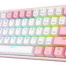Teclado Redragon Fizz Pro Wireless K616-rgb White/pink Teclado Blanco-rosa Idioma Español