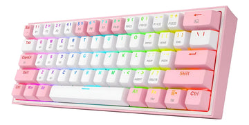 Teclado Redragon Fizz Pro Wireless K616-rgb White/pink Teclado Blanco-rosa Idioma Español