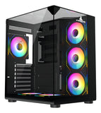Chasis Gamer Iceberg Crystal Cube S Black 6 Fans Argb