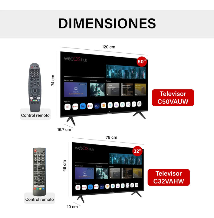 Combo Tv Televisores Smart Caixun De 50 4k + Tv 32 Pulgadas
