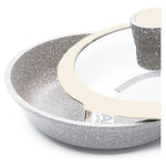 Sarten Renahouse Marmol Antiadherente 18cm Tapa Vidrio Color Marrón