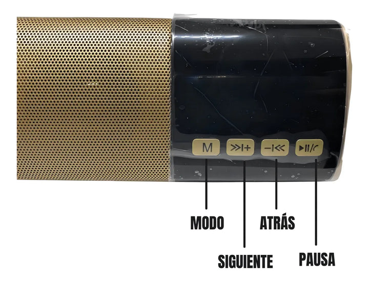 Parlante Speaker B28S portátil con bluetooth dorado