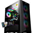 Chasis Gamerjx121 Dark Steel E-atx + 6fans Argb Negro