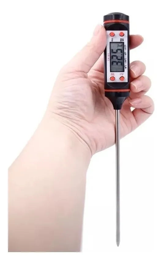 Termometro Digital De Cocina Pinche Alimentos Y Liquidos Color Negro