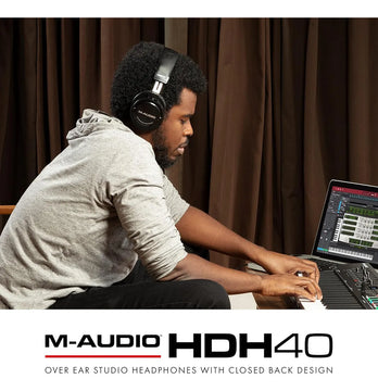 Auriculares De Monitoreo De Estudio M-audio Hdh40 Podcast Y Grabación, Diadema Flexible Y Cable De 2.7 Metros