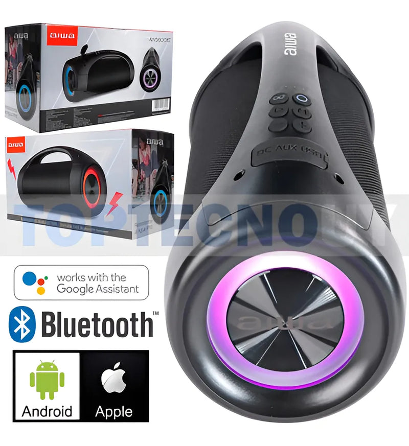 Parlante AIWA Bluetooth Portatil AWS600BT 50W RMS Boombox Color Negro