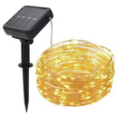 Luces Navideñas Guirnalda 12metros 100 Led Con Energía Solar Luz Cálida