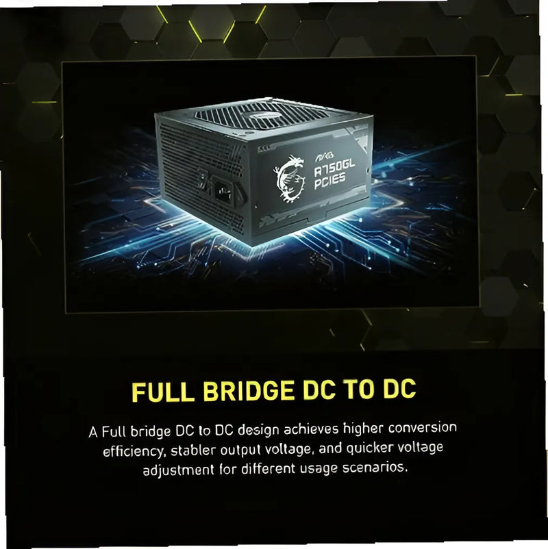 Fuente De Poder Msi Mag A750gl Pcie5 750w 80plusgold Fullmod