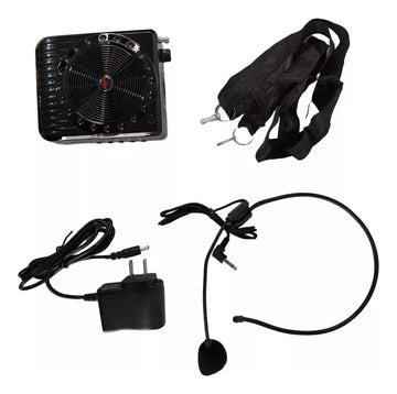 Parlante Portátil Micrófono Amplificador Bluetooth Radio Sd Rojo
