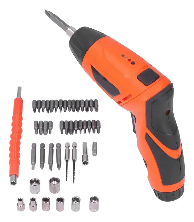 Juego De Destornilladores Eléctricos De Litio Usb - Naranja - 60hz