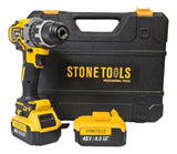 Taladro Percutor Inalámbrico 13mm 48v Brushless + Accesorios Amarillo 50/60