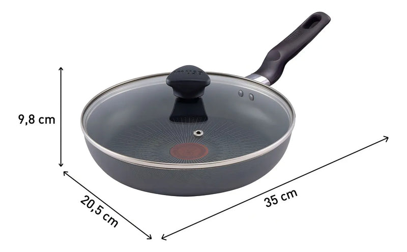 Sartén Imusa Cambiatón 20cm Antiadherente Tapa De Vidrio Color Gris oscuro