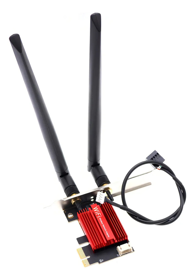 Deal4go Ax200ngw 802.11ax Wifi 6 2.4 Gbps De Doble Banda Pcie Express Tarjeta Wifi Inalámbrica Bluetooth 5.0 W/8dbi Antena Para Intel Ax200 Wlan Windows 10 64 Bits