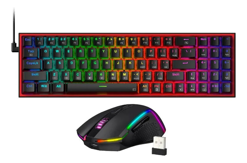 Combo Redragon 2 En 1 Pollux + Trident S136 Black Teclado Negro Idioma Ingles