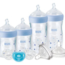 Set De Teteros Biberones Y Chupas Bebes Nuk Simply Natural Color Azul