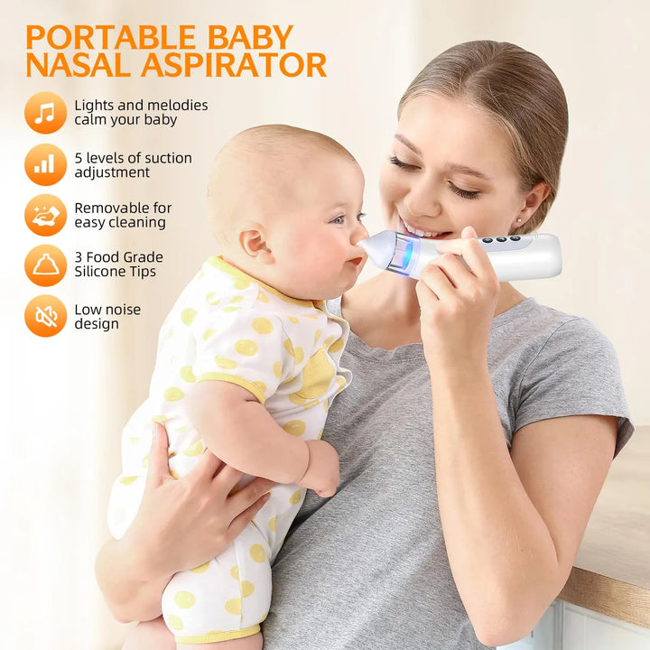 Pudult Aspirador Nasal Para Bebe, 5 Niveles De Succion Recar