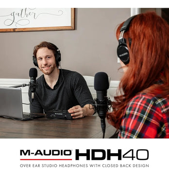 Auriculares De Monitoreo De Estudio M-audio Hdh40 Podcast Y Grabación, Diadema Flexible Y Cable De 2.7 Metros