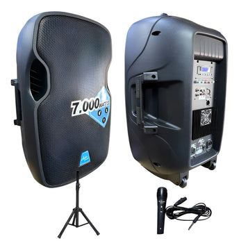 Cabina Activa De 15 Audio Sound Con Trípode Y Micrófono Negro