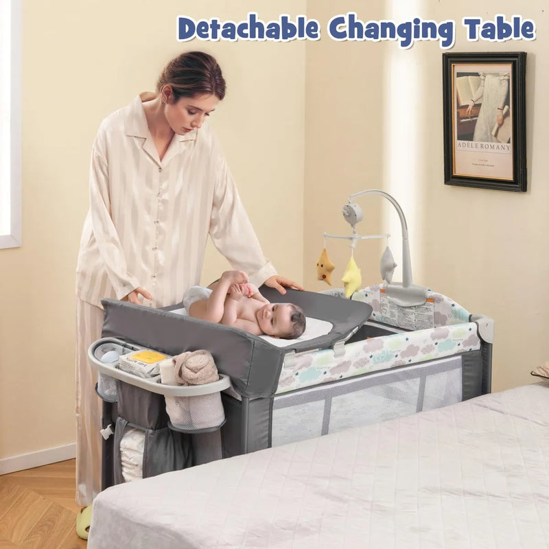 Moisés Cama 5 En 1 Con Cambiador Y Juego Para Bebés