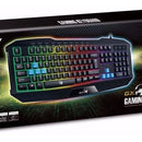Teclado Genius QWERTY Membrana español color negro con luz de 7 colores