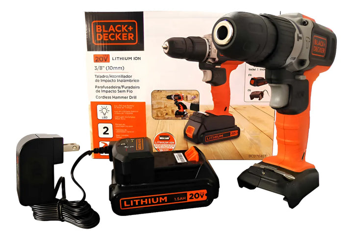 Taladro Percutor 3/8 20v Black + Decker Bcd704c1-b3 Naranja 60