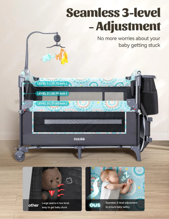 Moisés 5 En 1 Portátil Para Bebé Con Cambiador Y Colchón