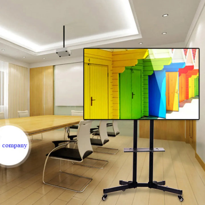 Soporte Tv Pedestal Móvil Con Ruedas Para Tv 32 A 70 Pulgada Negro