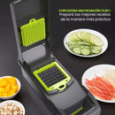 Mandolina Picatodo Multifuncional Para Verduras Y Frutas Color Gris con Verde