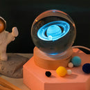 3d Lampara De Noche Led Galaxia Bola Cristal, Sistema Solar,luz Nocturna Colorida Led 3d Galaxia Bola De Cristal,base De Madera Regulable Modelo De Planeta De Amigos Y Amantes Navideños Para Niños