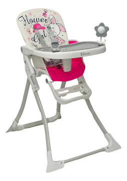 Silla Comedor Bebé Portátil 2 En 1 Con Juguetes Color Fucsia Coneja