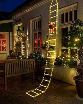 Set Luces Led De Escalera Navideña 10' Con Santa Claus