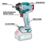 Taladro Pistola Llave Impacto 20v 500nm Total Tiwli20501 - Turquesa - 50 Hz/60 Hz