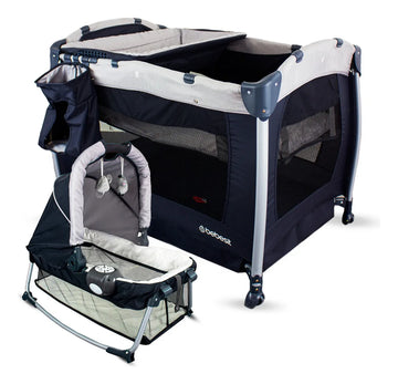 Cuna Corral Bebé Gris Oscuro Bebesit Premium