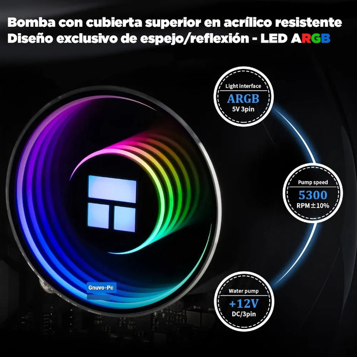 Enfriamiento Liquido Cooler Pc Cpu 240 Mm Argb Lga 1700 Am5