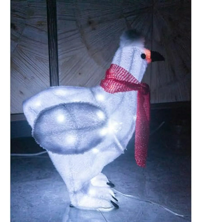 Decoración Navideña: Gallina Silkie Con Luz Led 1 5 Ft - Ext