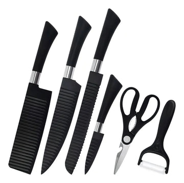 Juego De Cuchillos De Chef De Cocina De 6 Piezas Color Negro