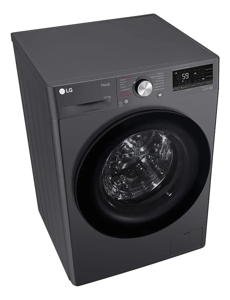Lavadora LG Carga Frontal Wd12mvc5s6 12kg Aidd Negro Claro
