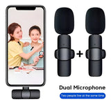 Micrófono inalámbrico de doble solapa Para Celular iphone lightning Versiones anteriores al Iphone 15