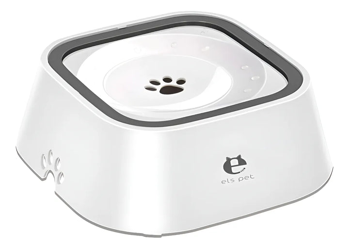 Plato Bebedero Antiderrame De Agua Mascotas Perros Gatos 1 L Blanco
