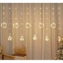 Cortina Extensión De Luces De Navidad De Aros Y Esferas Cálida