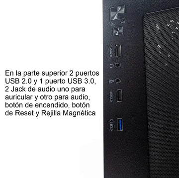Gabinete Gamer Unitec Con 3 Ventiladores Para Pc Escritorio Negro