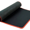 Mouse Pad Gamer Xl Para Pc Antideslizante Alfombrilla Cosida Negro Con Rojo Liso