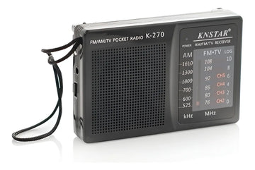 Radio Portatil Mini Am Fm Parlante Auriculares A Pilas Color Negro