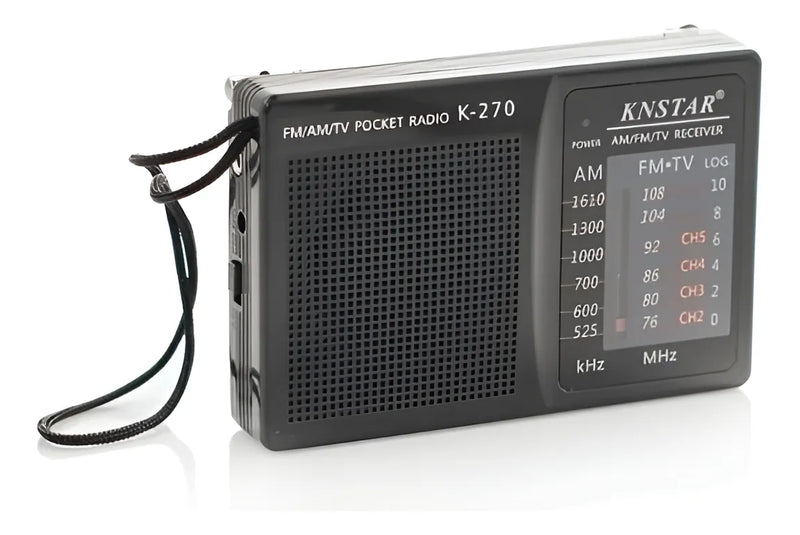 Radio Portatil Mini Am Fm Parlante Auriculares A Pilas Color Negro