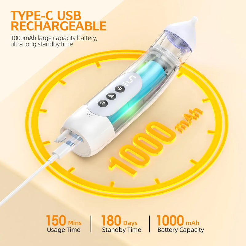 Pudult Aspirador Nasal Para Bebe, 5 Niveles De Succion Recar